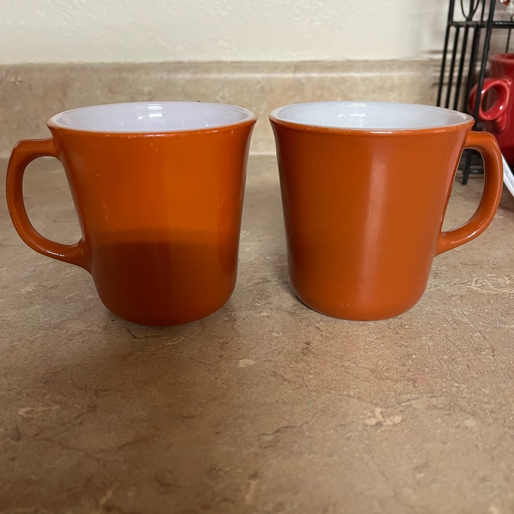 Corningware vintage burnt orange mugs